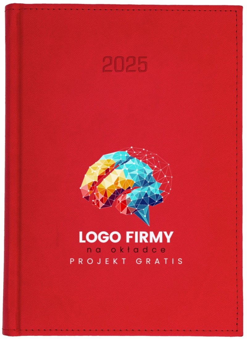 kalendarz książkowy z logo firmy na okładce