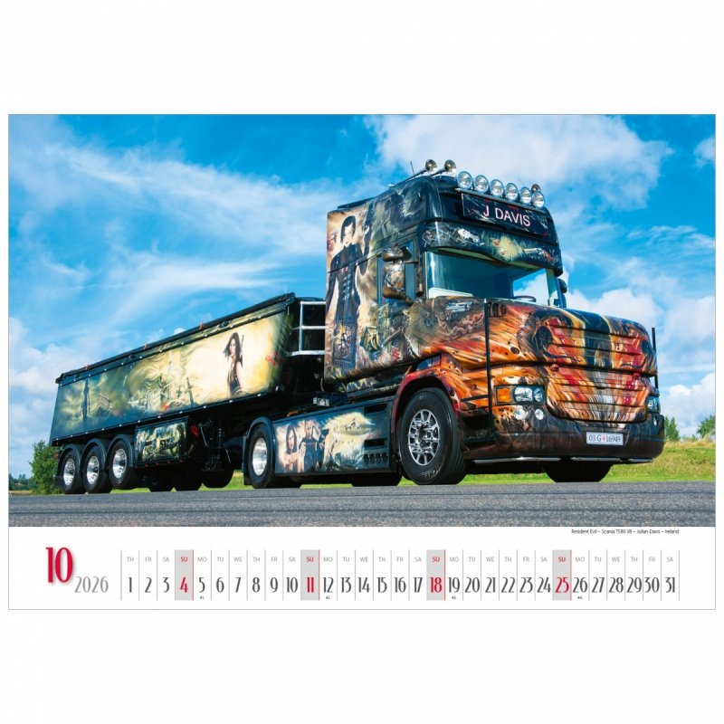 C10 Kalendarz ścienny wieloplanszowy American Trucks 2026
