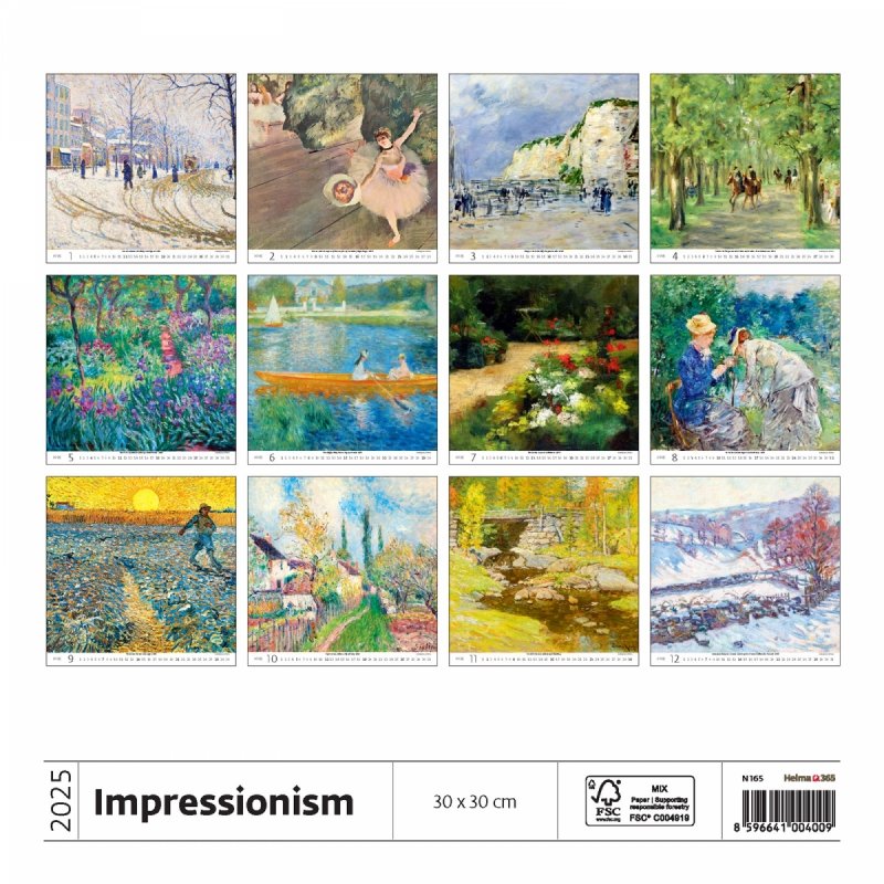 Podgląd wszystkich zdjęć z kalendarza Impressionism na rok 2025