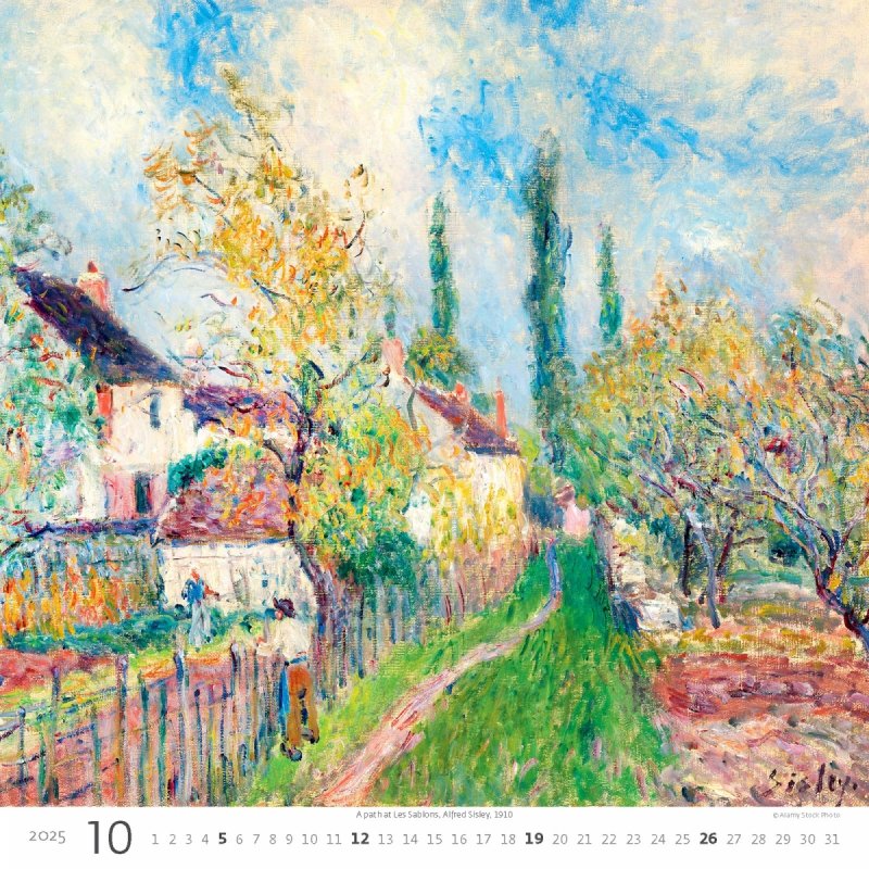 Kalendarz ścienny wieloplanszowy Impressionism 2025 - październik 2025