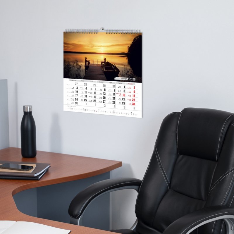 Kalendarz ścienny wieloplanszowy 33x33 cm BARWY NATURY 2026