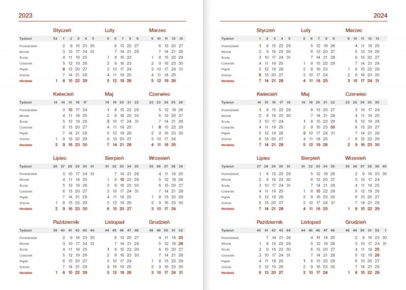 Kalendarz nauczyciela 2023/2024 A5 tygodniowy oprawa VIVELLA czarna - WIELKIE SERCE