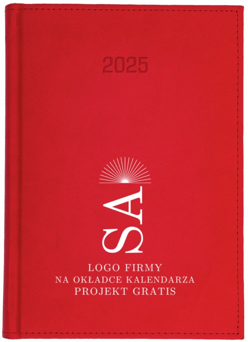 kalendarz książkowy 2025 w oprawie Vivella z logo 