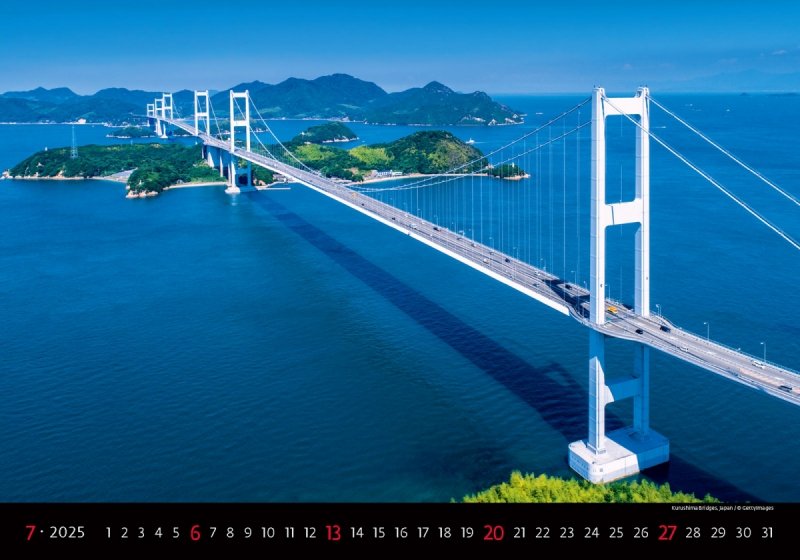 Kalendarz ścienny wieloplanszowy Bridges 2025 - lipiec 2025