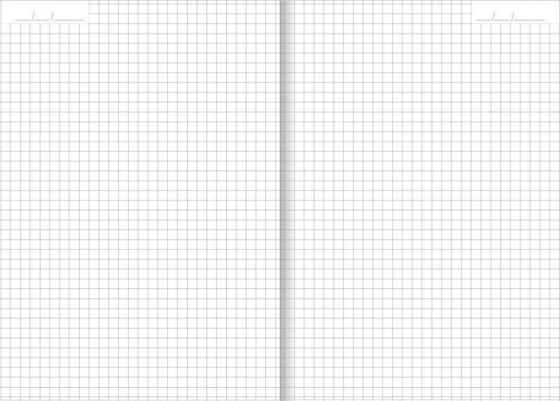 Notes A5 papier biały w kratkę z miejscem na datę - przykładowa kartka z notatnika