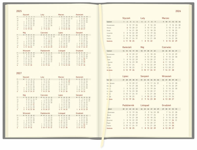 skrócone kalendarium 2025, 2026 oraz 2027