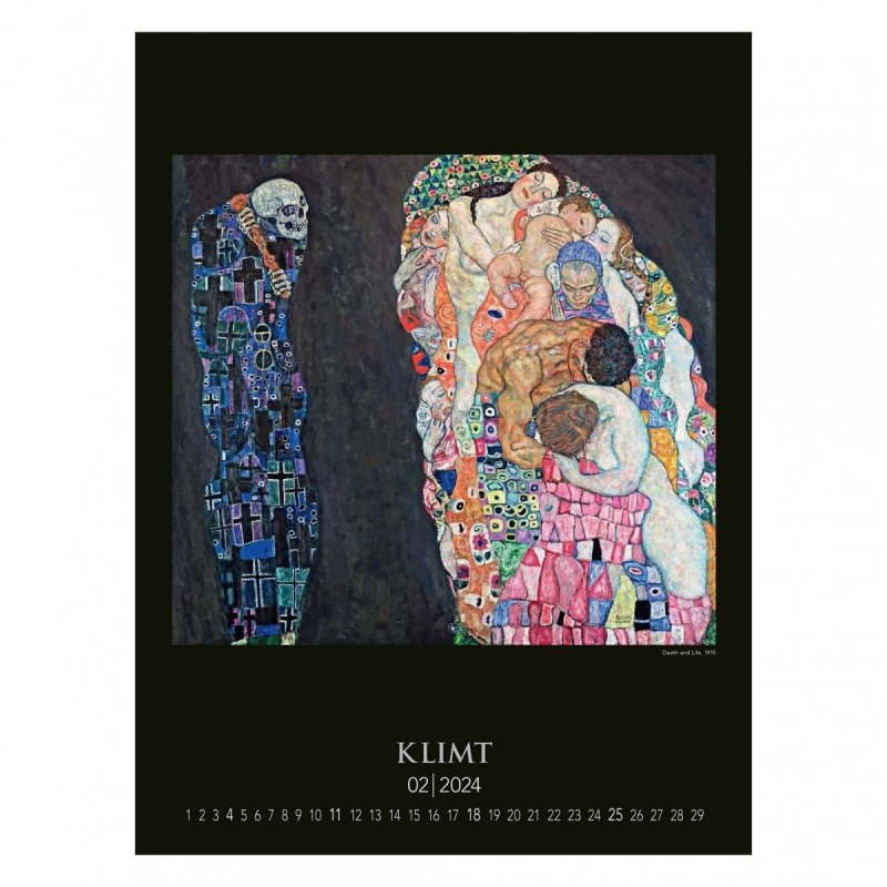 Kalendarz ścienny Gustav Klimt 2024 - luty 2024