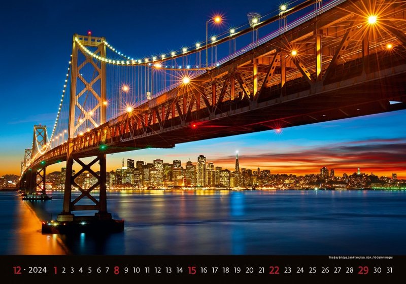 Kalendarz ścienny wieloplanszowy Bridges 2024 - grudzień 2024