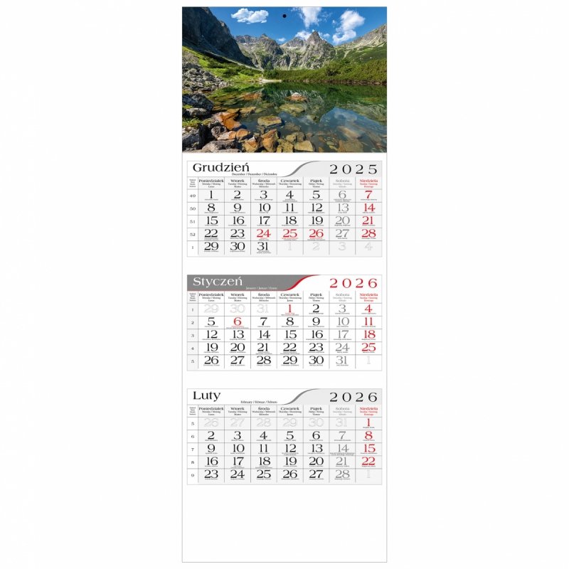 główka do kalendarza 3-dzielnego na ścianę