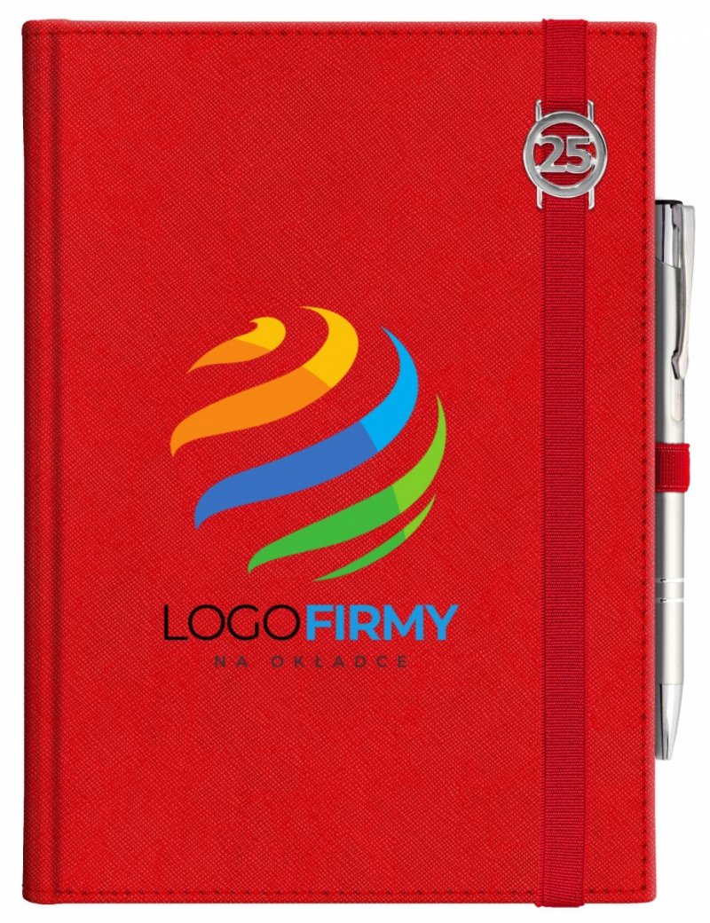 kalendarz książkowy z logo firmy na okładce