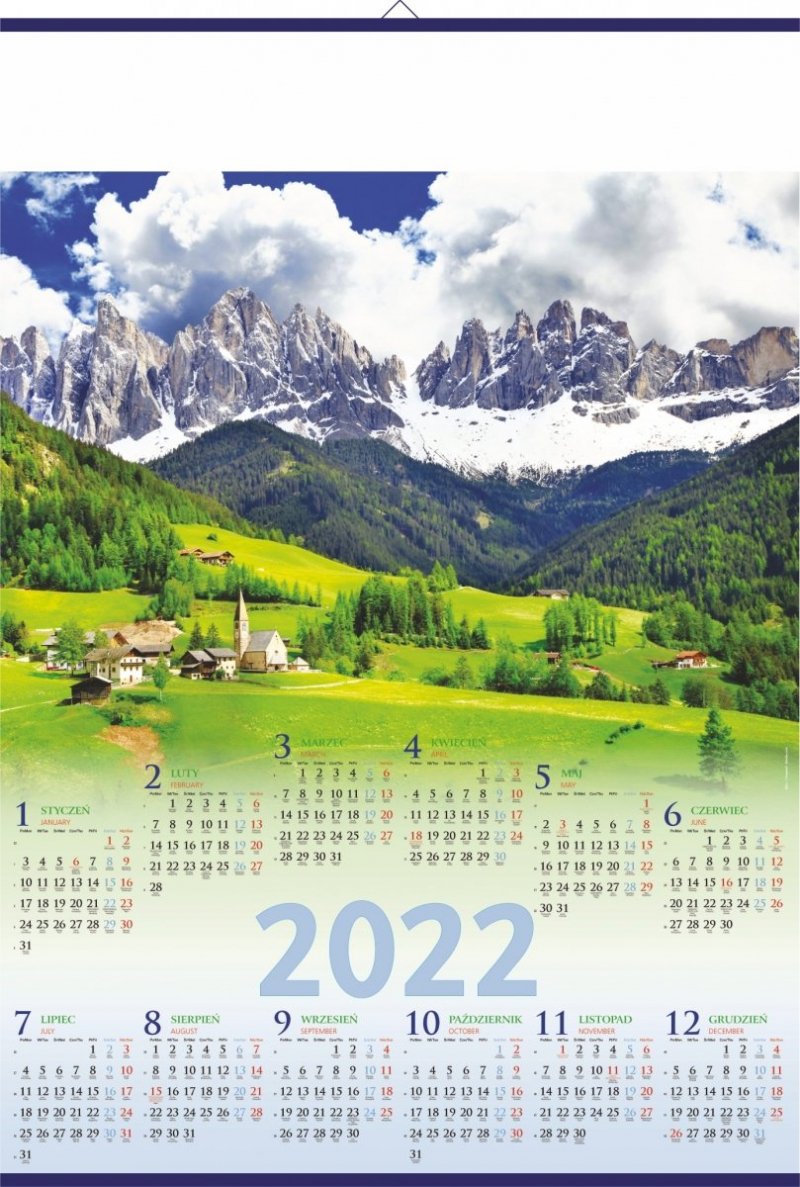 Kalendarz plakatowy exclusive 2022 B1/27 Górski kościółek