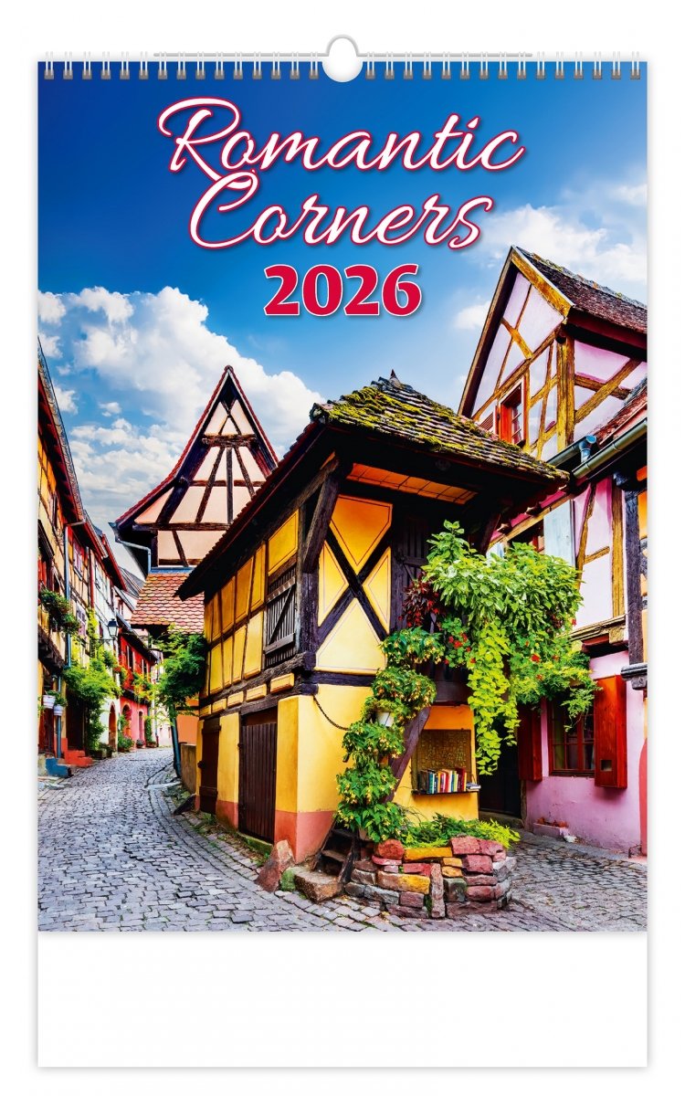 H19 Kalendarz ścienny wieloplanszowy Romantic Corners 2026