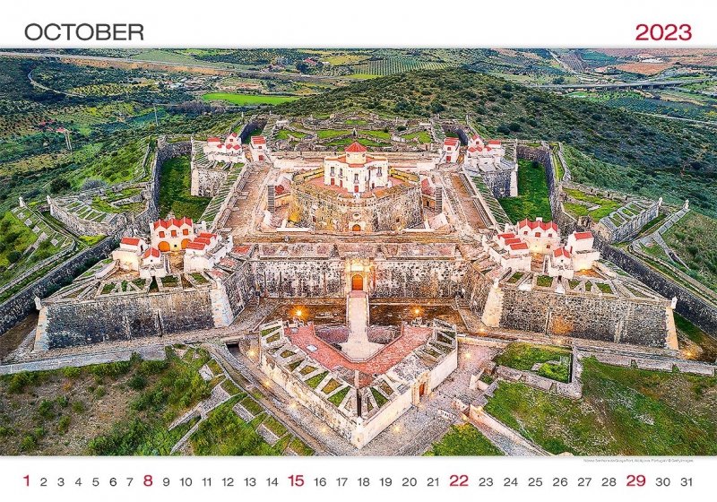 Kalendarz ścienny wieloplanszowy World Wonders 2023 - październik 2023