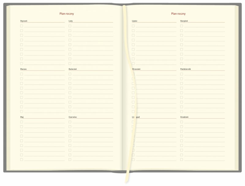 kalendarz książkowy A5 tygodniowy z planem rocznym 2026
