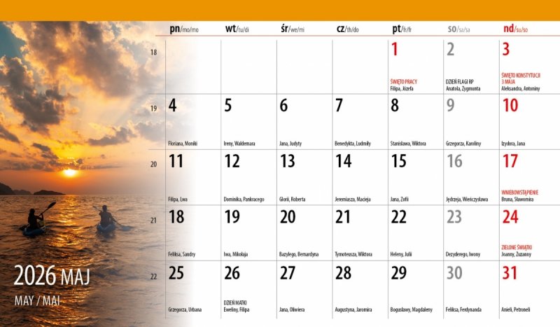 kalendarz do postawienia na biurko na rok 2026