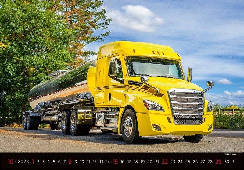Kalendarz ścienny wieloplanszowy Trucks 2023 - październik 2023