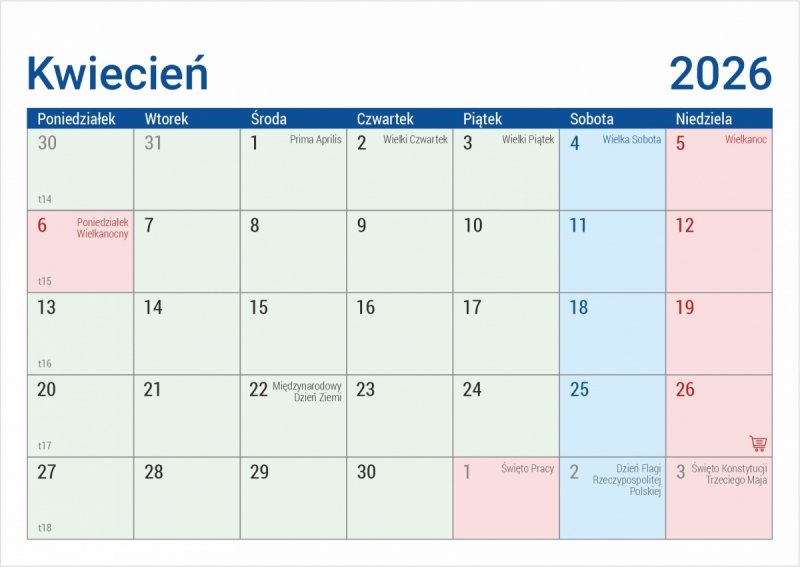 kalendarz na biurko na rok 2026 z miejscem na notatki