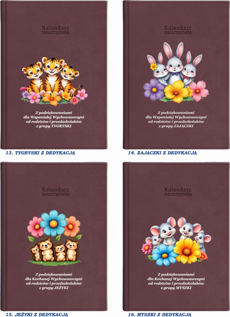 kalendarz książkowy na rok szkolny 2026/2027 z kolorową grafiką na okładce oraz pudełkiem w komplecie