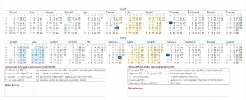 Kalendarz biurkowy tygodniowy na rok szkolny 2021/2022 PREMIUM pomarańczowy