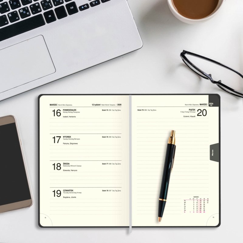 kalendarz A5 dzienny na rok 2026 i 2027