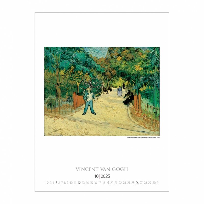 Kalendarz ścienny wieloplanszowy Vincent Van Gogh 2025 - październik 2025