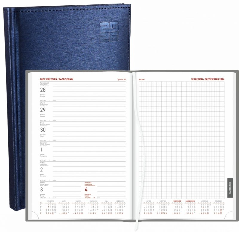 kalendarz książkowy 2026 w oprawie aluminium