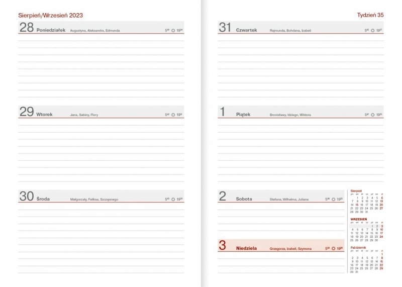 Kalendarz nauczyciela 2023/2024 A5 tygodniowy z długopisem oprawa zamykana na gumkę NEBRASKA czarna (gumki czerwone) - MOTYLE Z DEDYKACJĄ