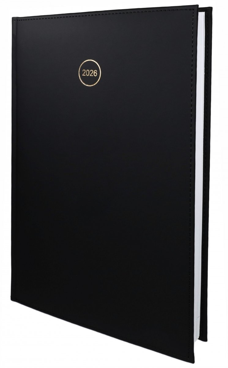okładka kalendarza książkowego ze złotą datą 2026