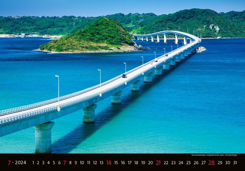 Kalendarz ścienny wieloplanszowy Bridges 2024 - lipiec 2024