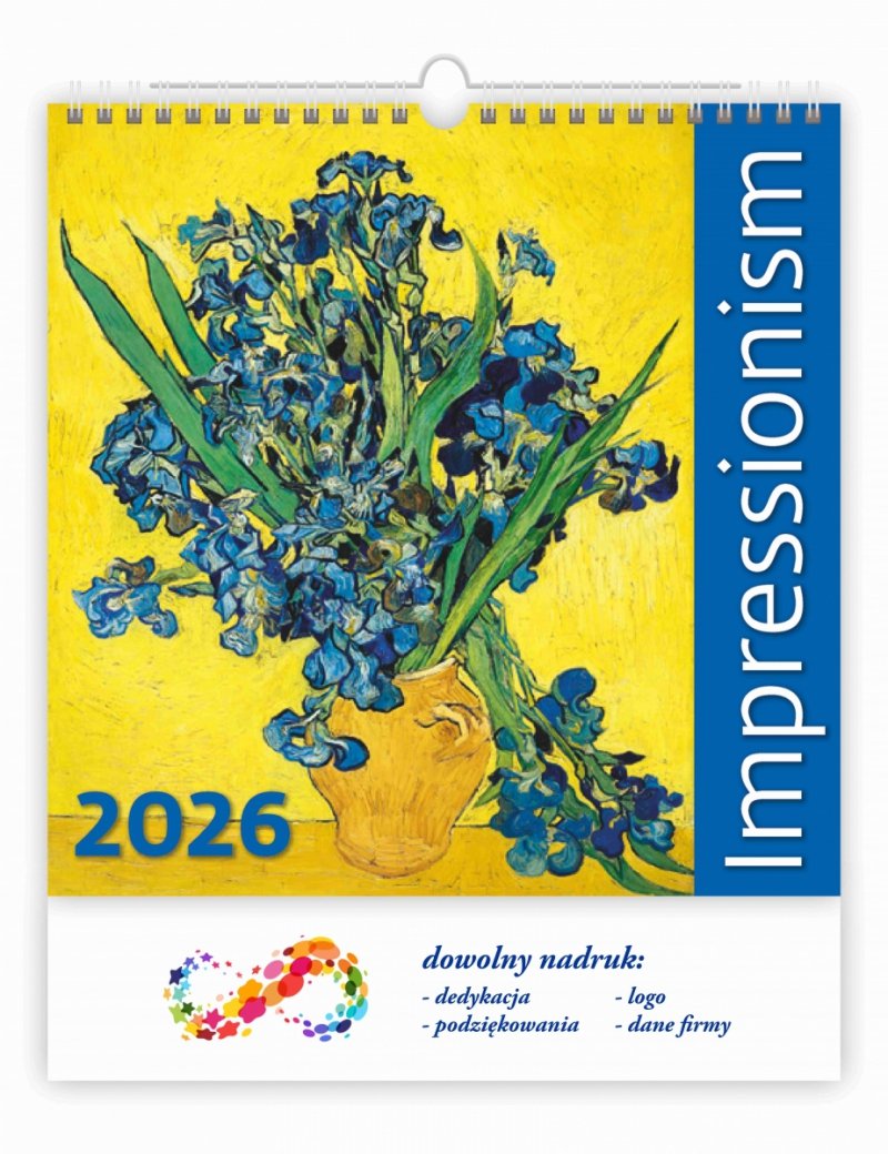 kalendarz ścienny wieloplanszowy Impressionism 2026 z logo