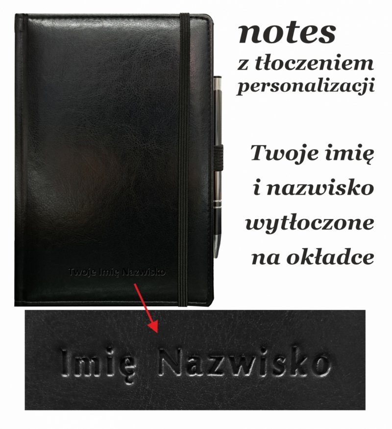 Tłoczenie personalizacji na okładce notesu