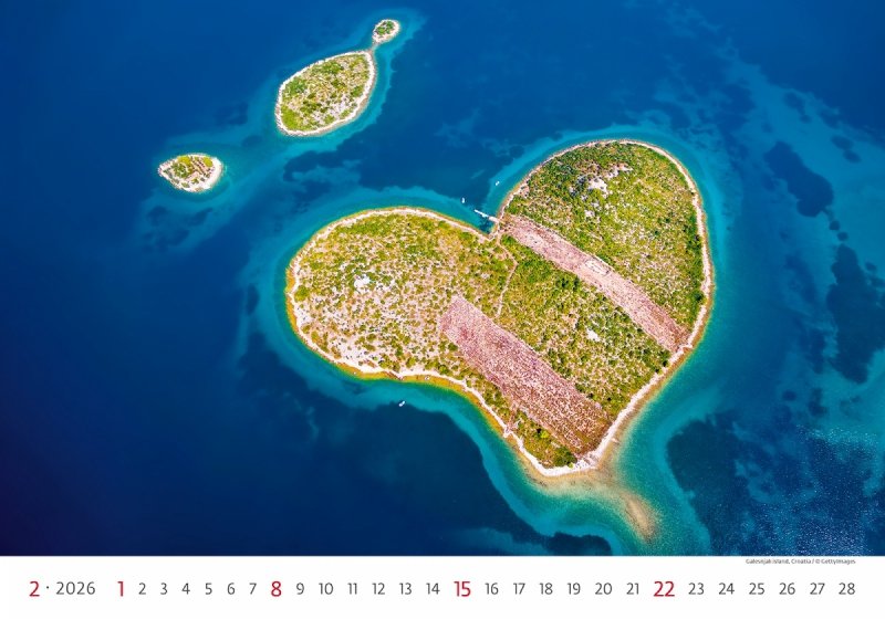 14-planszowy kalendarz na rok 2026 z fotografiami oceanów