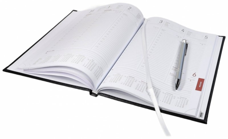 Kalendarz książkowy 2026 B5 tygodniowy papier biały drukowane registry oprawa ALUMINIUM granatowa