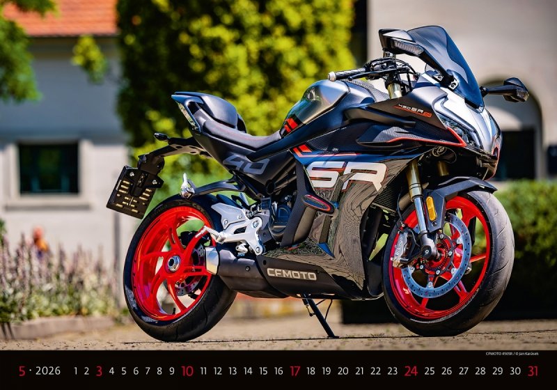 H23 Kalendarz ścienny wieloplanszowy Motorbikes 2026 Z NADRUKIEM