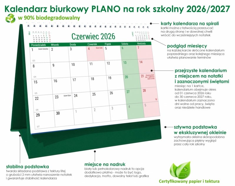opis kalendarza szkolnego na rok 2026/2027