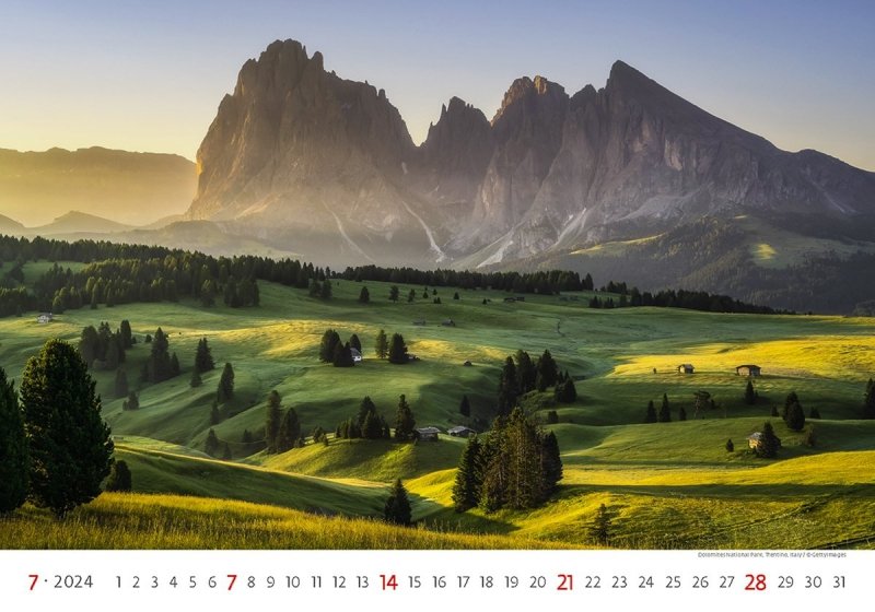 Kalendarz ścienny wieloplanszowy National Parks 2024 - lipiec 2024