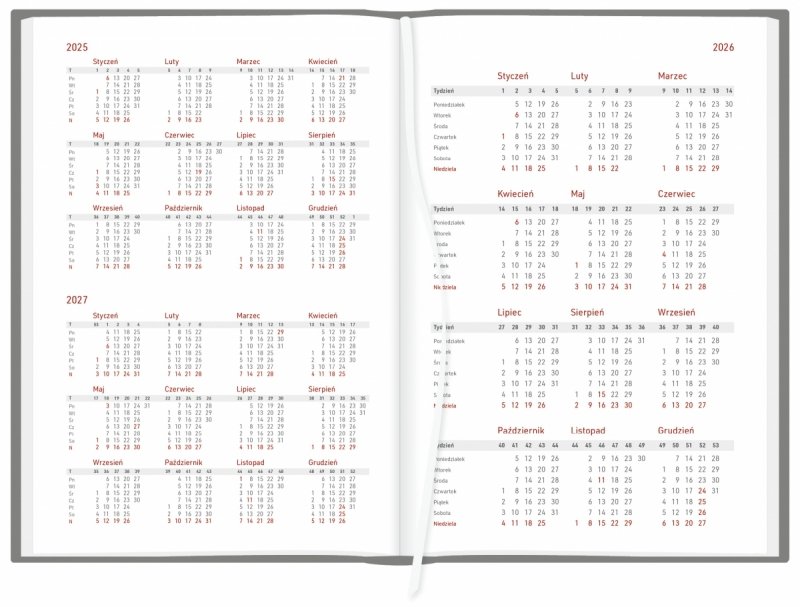 skrócone kalendarium na rok 2025, 2026 oraz 2027