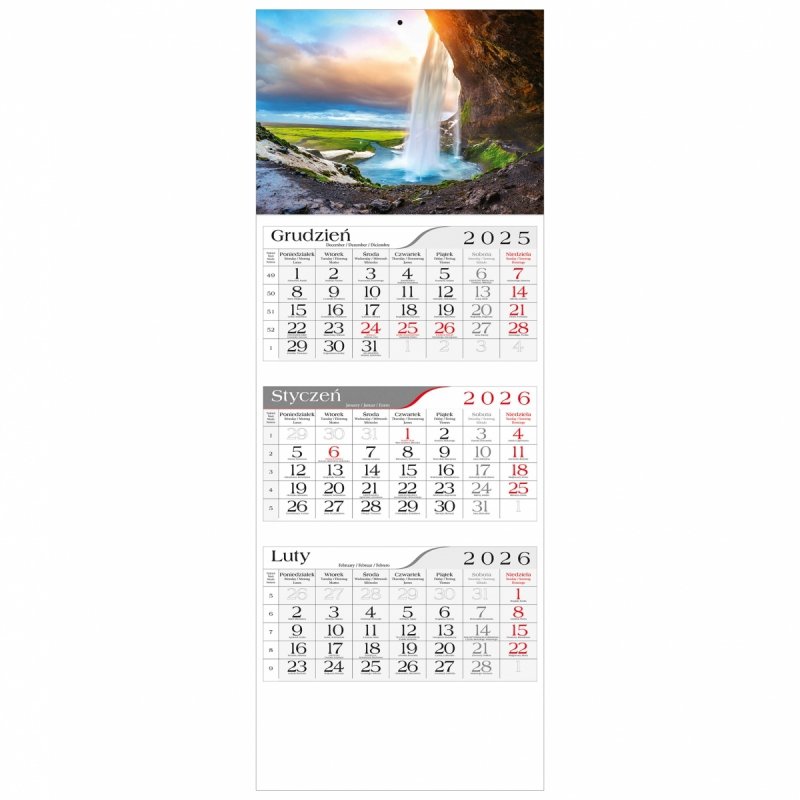 główka do kalendarza 3-dzielnego na ścianę