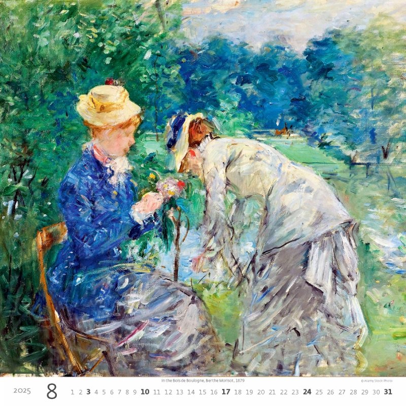 Kalendarz ścienny wieloplanszowy Impressionism 2025 - sierpień 2025