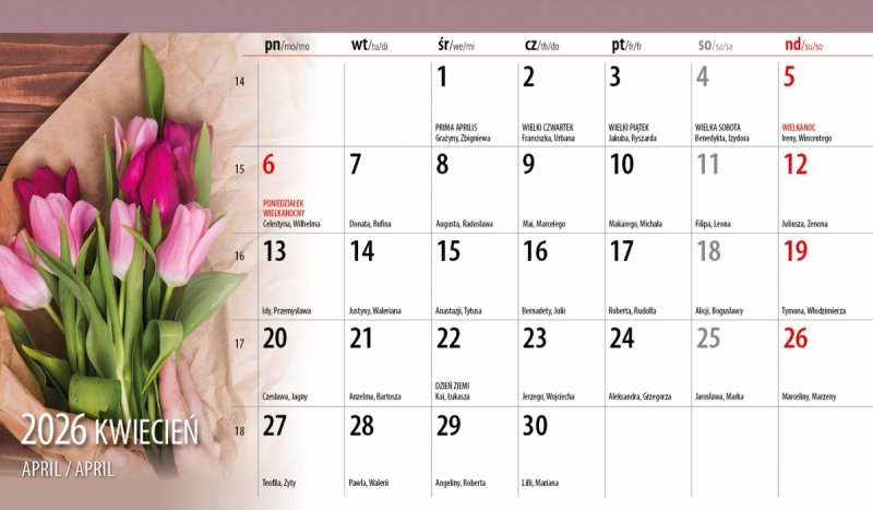 kalendarz do postawienia na biurko na rok 2026