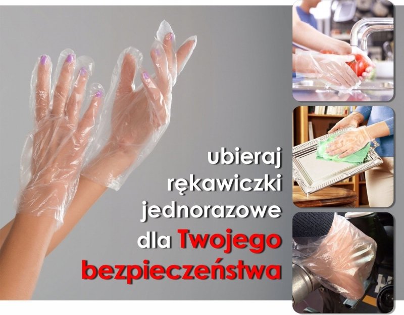 Rękawiczki jednorazowe FOLIOWE 100 sztuk Z POLSKI