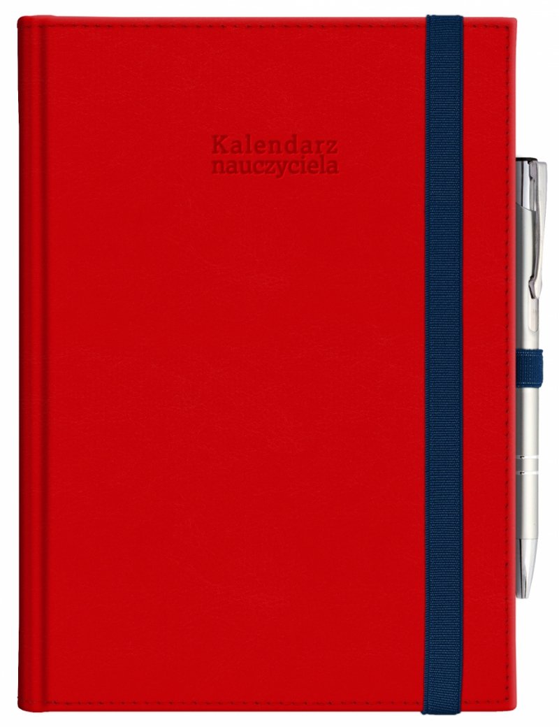 kalendarz nauczyciela na rok szkolny 2026/2027 z zamykaniem na gumkę i długopisem  