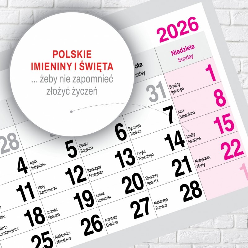 Kalendarz TRÓJDZIELNY PREMIUM 2026 KOMINEK