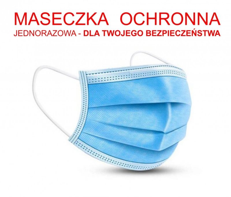 Maseczka ochronna 3-warstwowa jednorazowa 