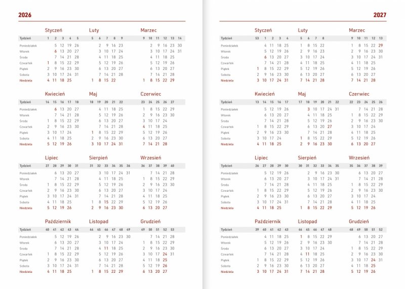 kalendarz książkowy na rok szkolny 2026/2027 dla dyrektorów