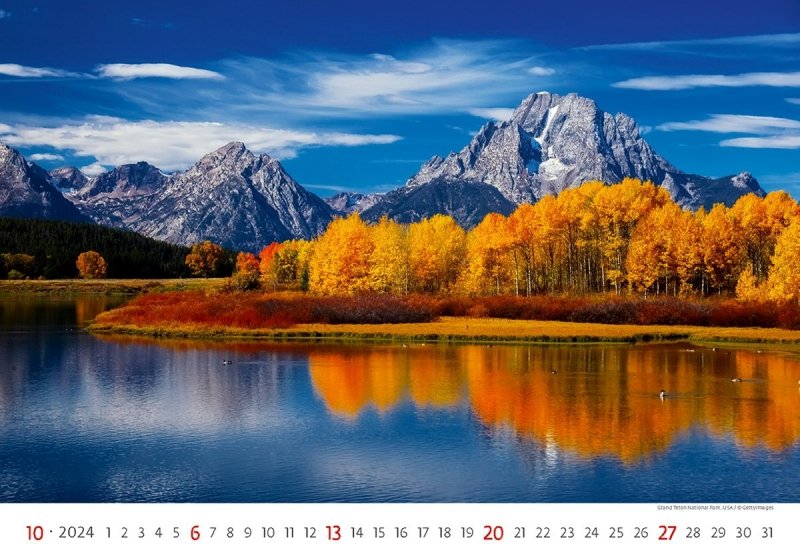 Kalendarz ścienny wieloplanszowy National Parks 2024 - październik 2024