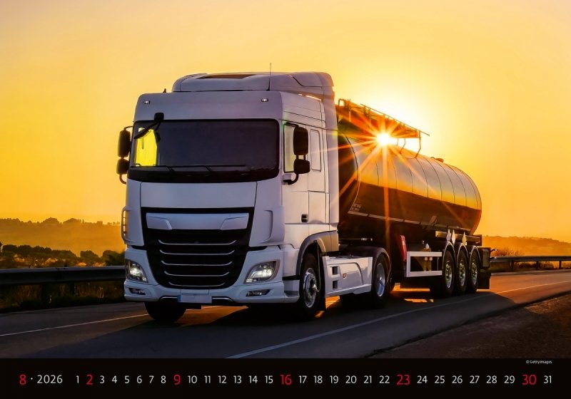 H24 Kalendarz ścienny wieloplanszowy Trucks 2026 Z NADRUKIEM