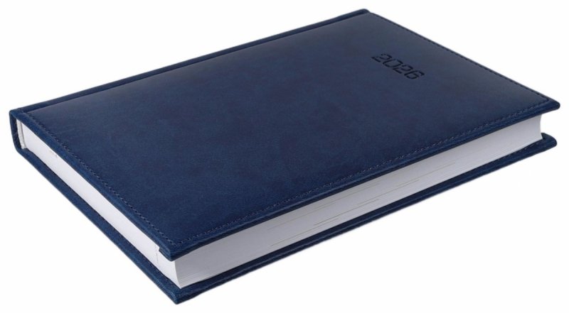 Kalendarz książkowy 2026 A5 dzienny papier biały drukowane registry oprawa VIVELLA EXCLUSIVE granatowa
