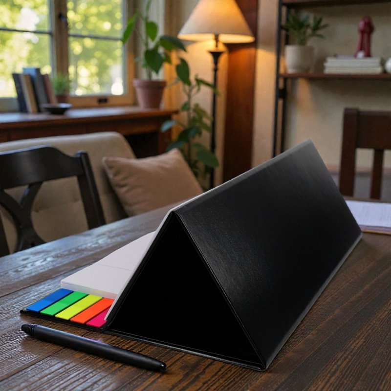 Kalendarz biurkowy z notesami i znacznikami samoprzylepnymi MAXI 2026 czerwony