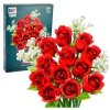 Klocki Konstrukcyjne Bukiet Kwiatów Czerwone Róże Gipsówka 952 el.